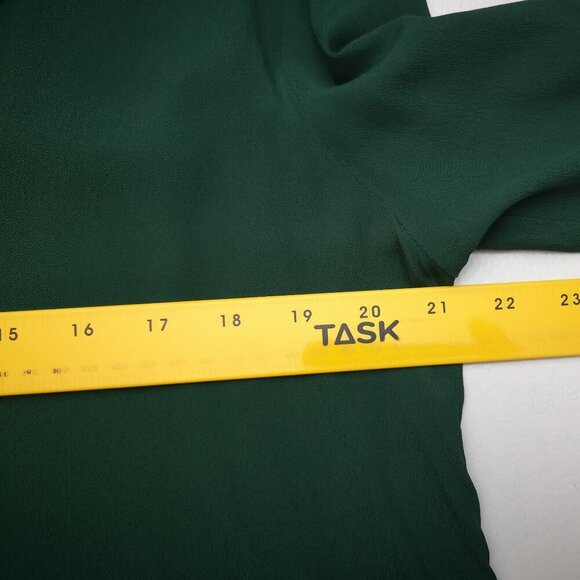 Zara Woman Ladies Size XL V-neck Long Sleeves Dark Green Blouse - Picture 10 of 13